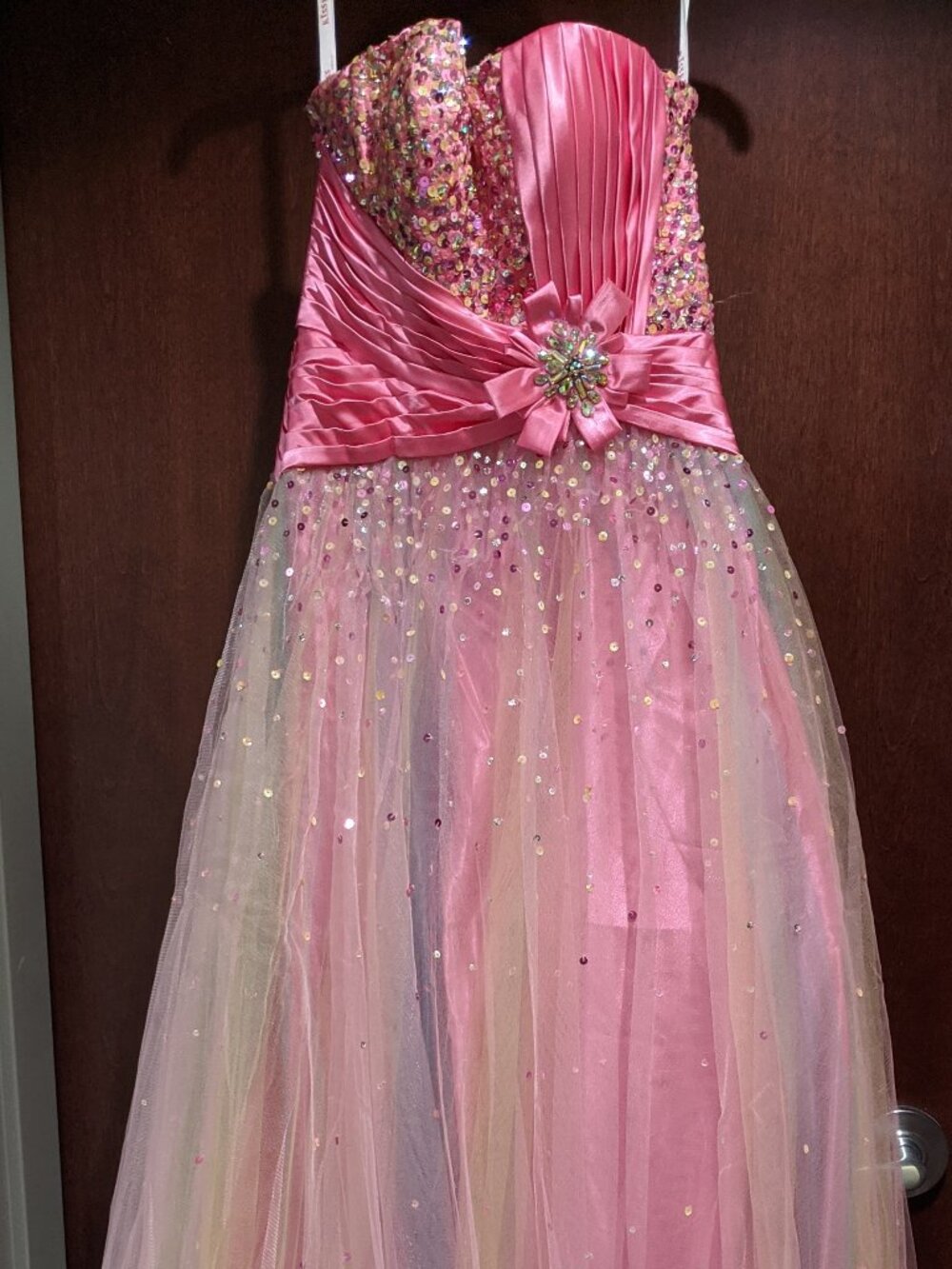 Mary's Bridal 3098 Size 8 Hot Pink Prom Dress